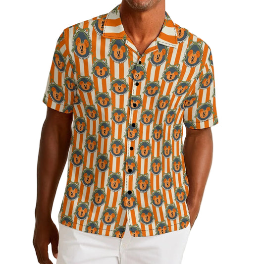 Pumpkin Cameo Stripes - Men’s Cotton-Rich Button Up Shirt