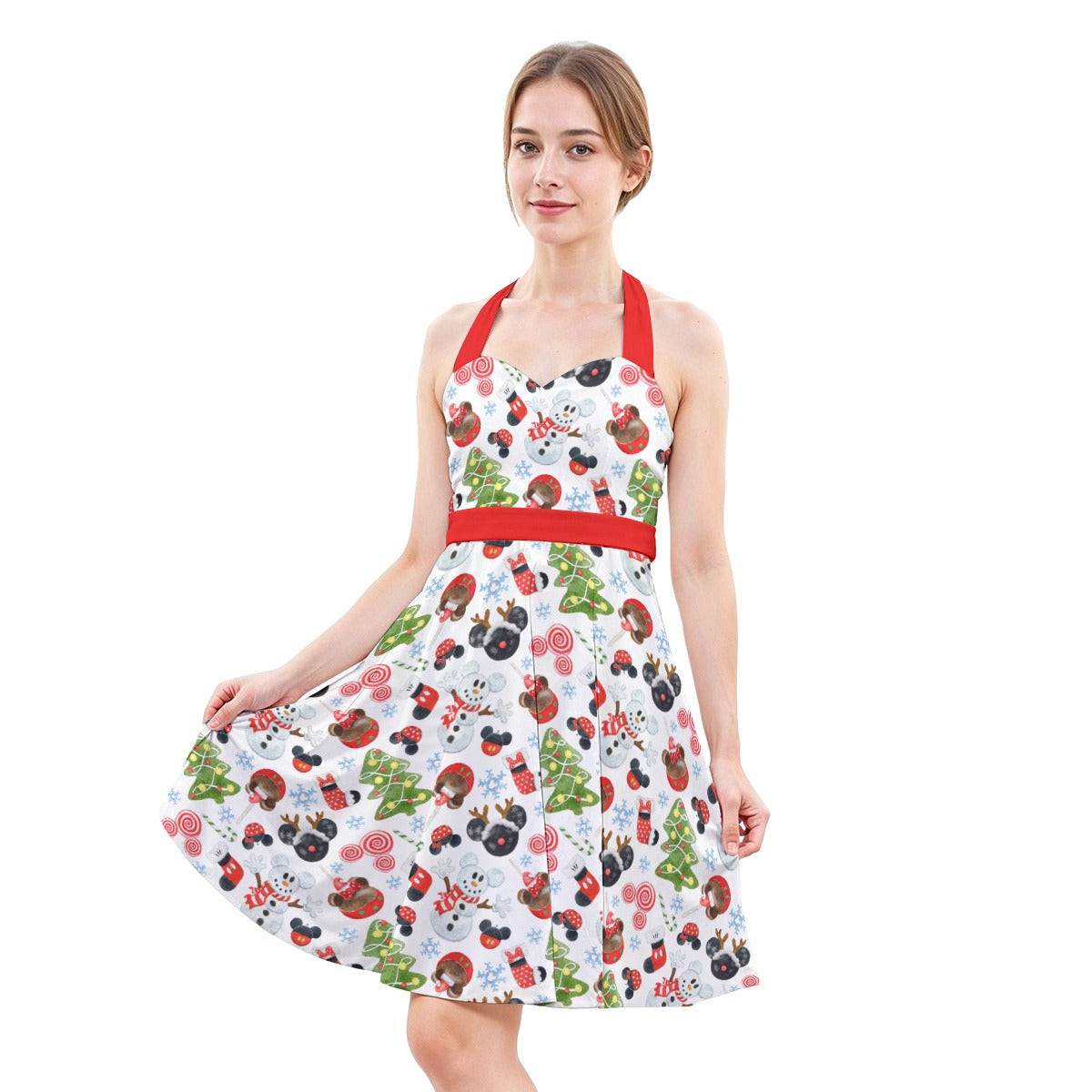 Mouse Magic Christmas - Women's Halter Vintage Pocket Dress