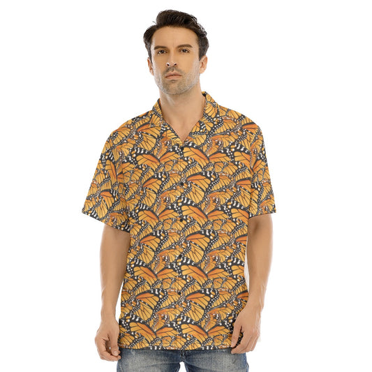 Animal Print - Monarch Butterfly - Men's Hawaiian Button Up Shirt
