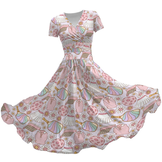 nan - Women's V-Neck Ruched Midi Dress