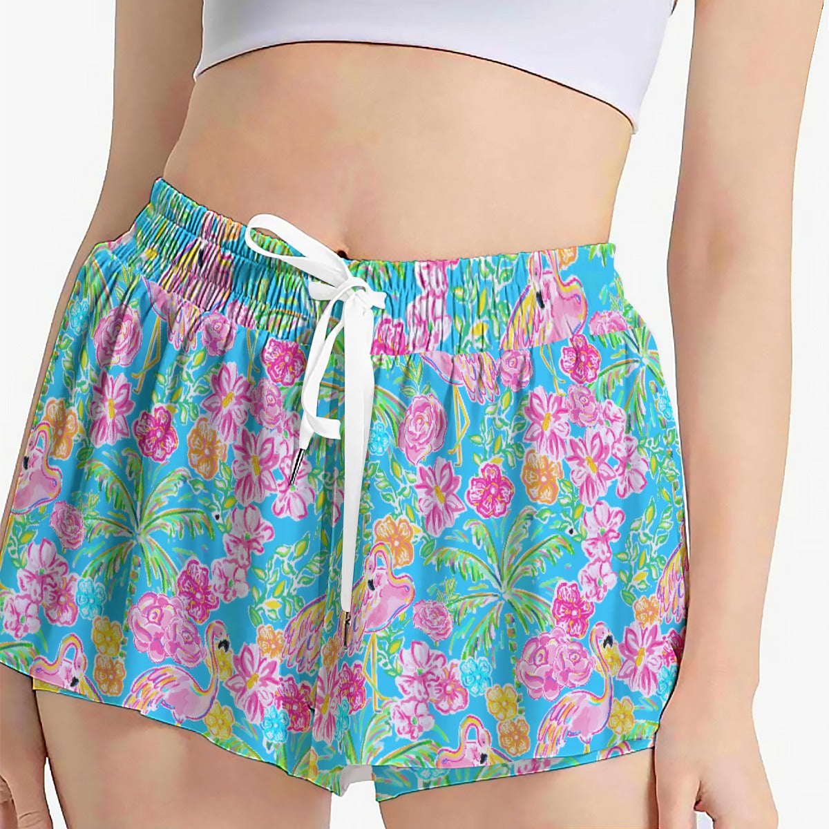 Flamingo Fiesta - Women's Flowy Pocket Shorts