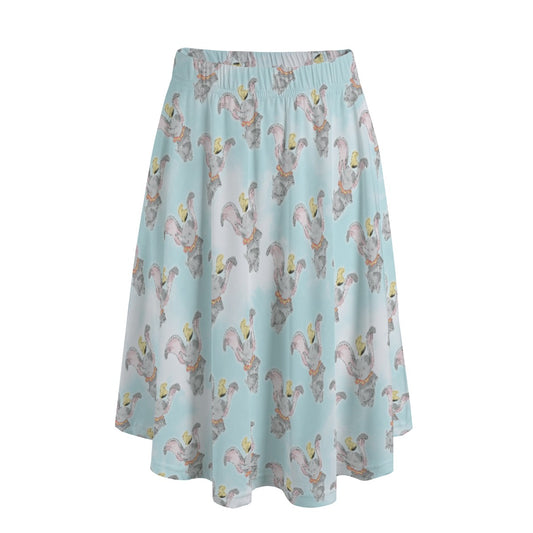Sketch of Flying Elephant - Women’s Pocket Midi Skirt