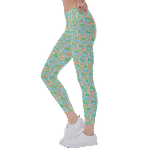 Neon Tangerine Island Palsluto - Women's Yoga Leggings