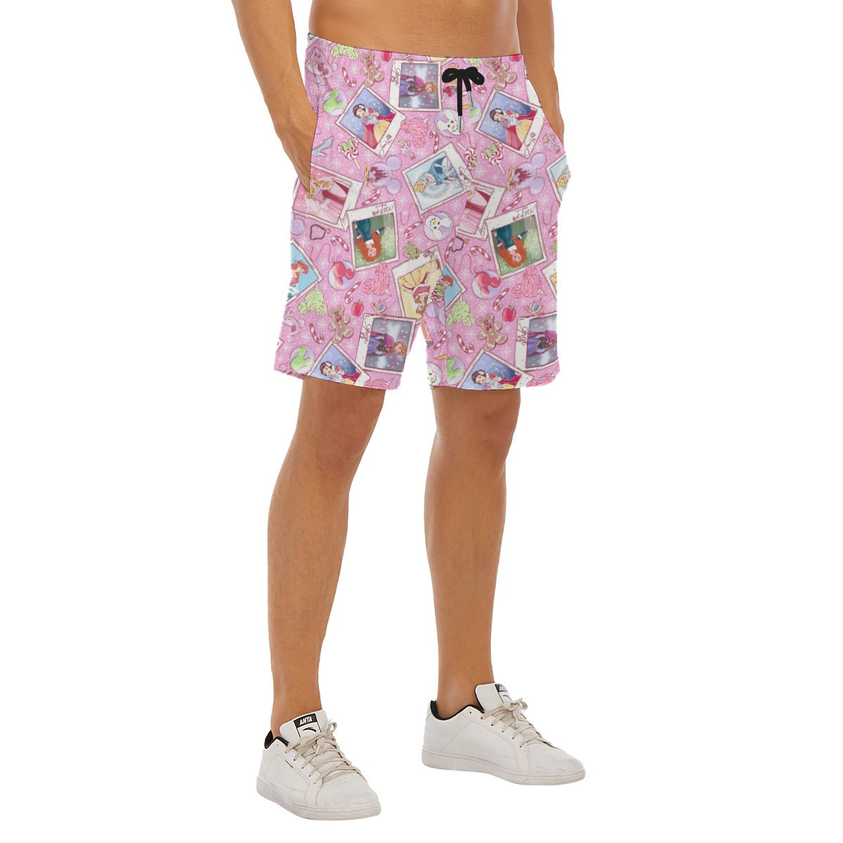 Holiday Winter Princess Christmas Snapshots - Men’s Pocket Beach Shorts