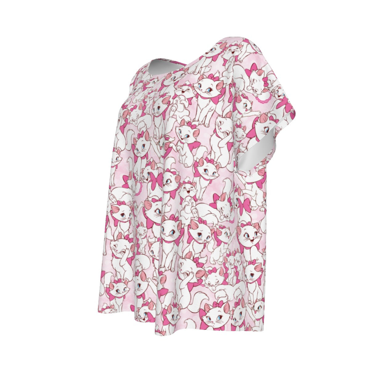 Sweet Kitten with Pink Bow - Women’s Relaxed Fit Scoop Tee