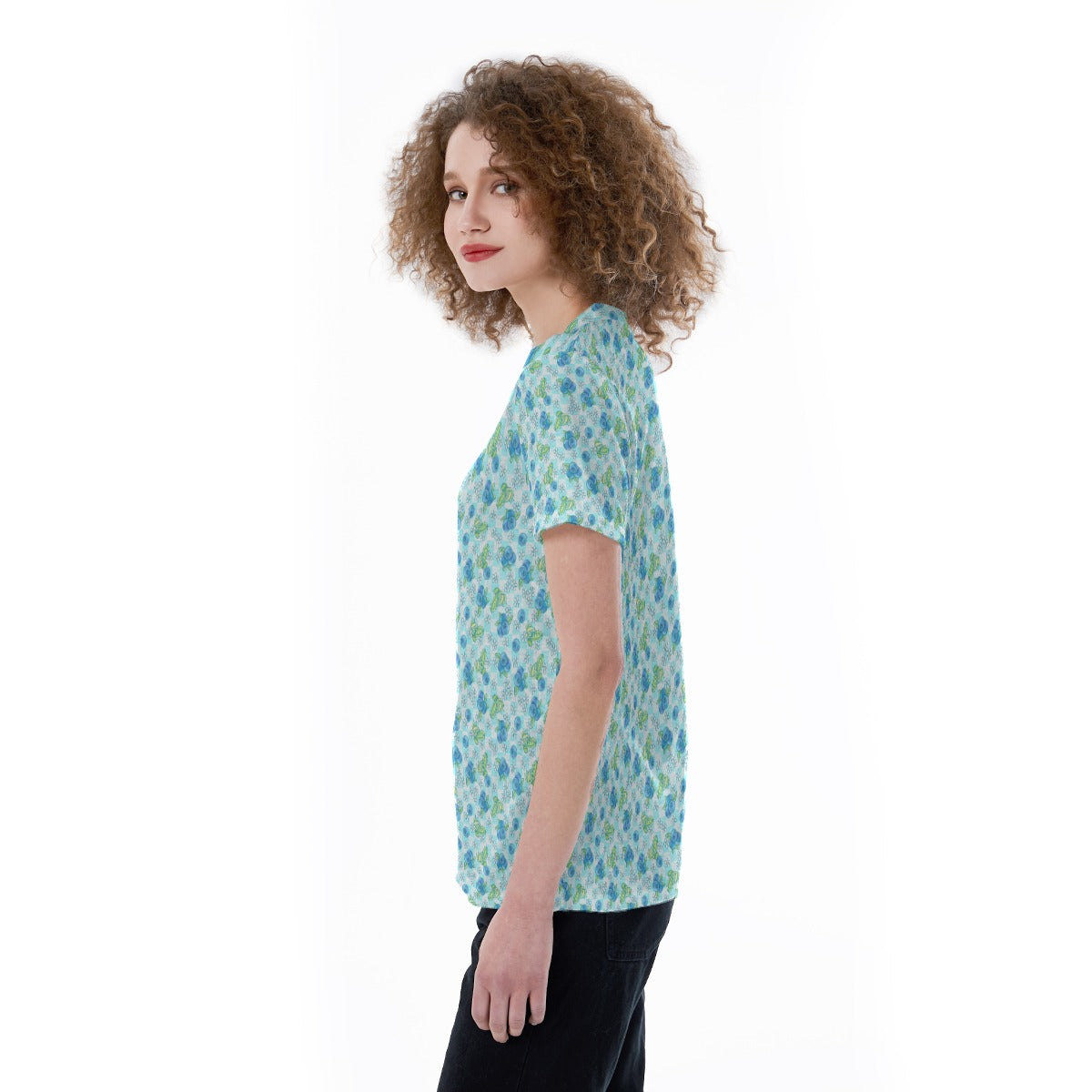Summer Fruits - Blueberry - Women's Short Sleeve V-Neck T-Shirt