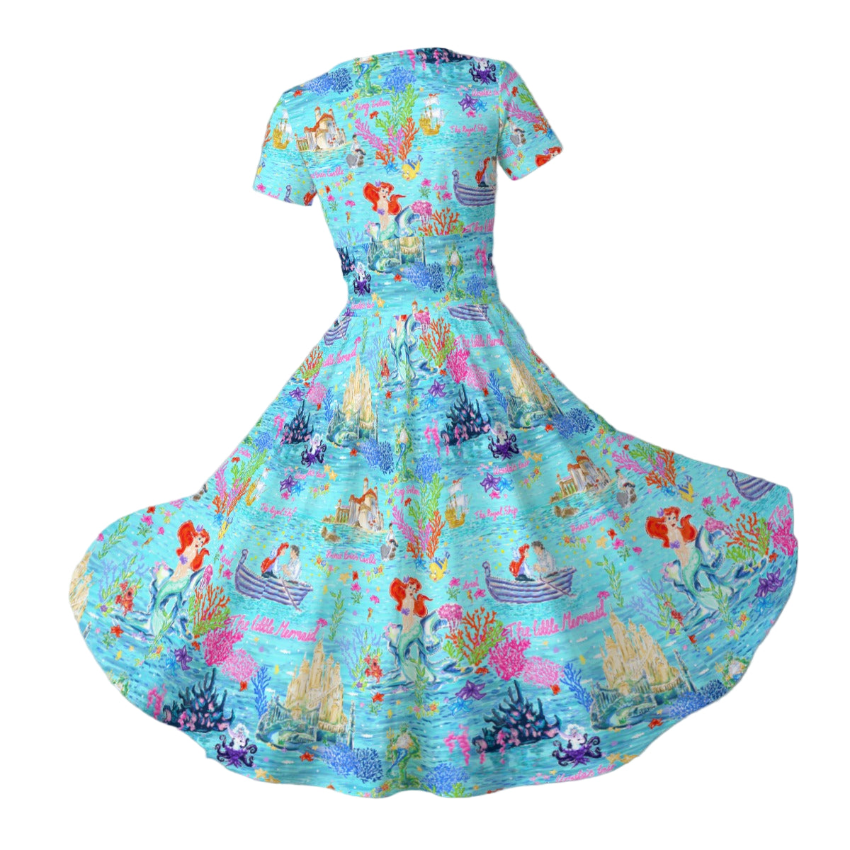 Ocean Wonderland Dreams - Women's V-Neck Ruched Midi Dress