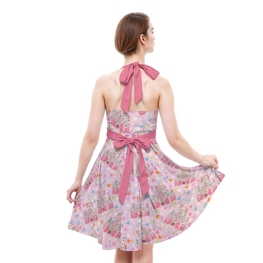 25th Birthday Cake Castle - Women's Halter Vintage Pocket Dress