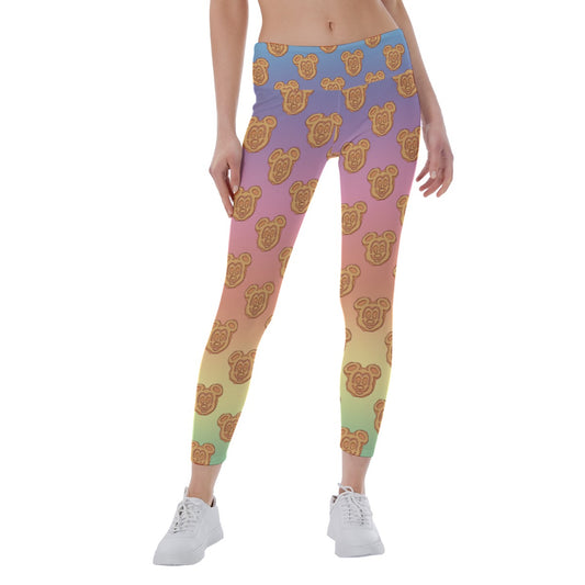 Rainbow Mouse Waffles - Women's Yoga Leggings