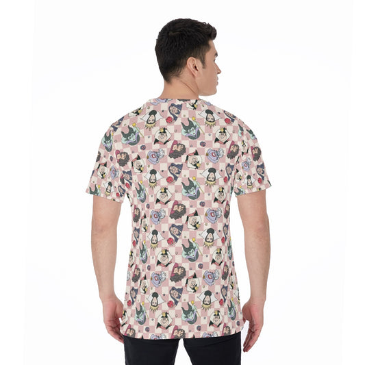 Pink Checkerboard Villains - Men's Short Sleeve T-Shirt