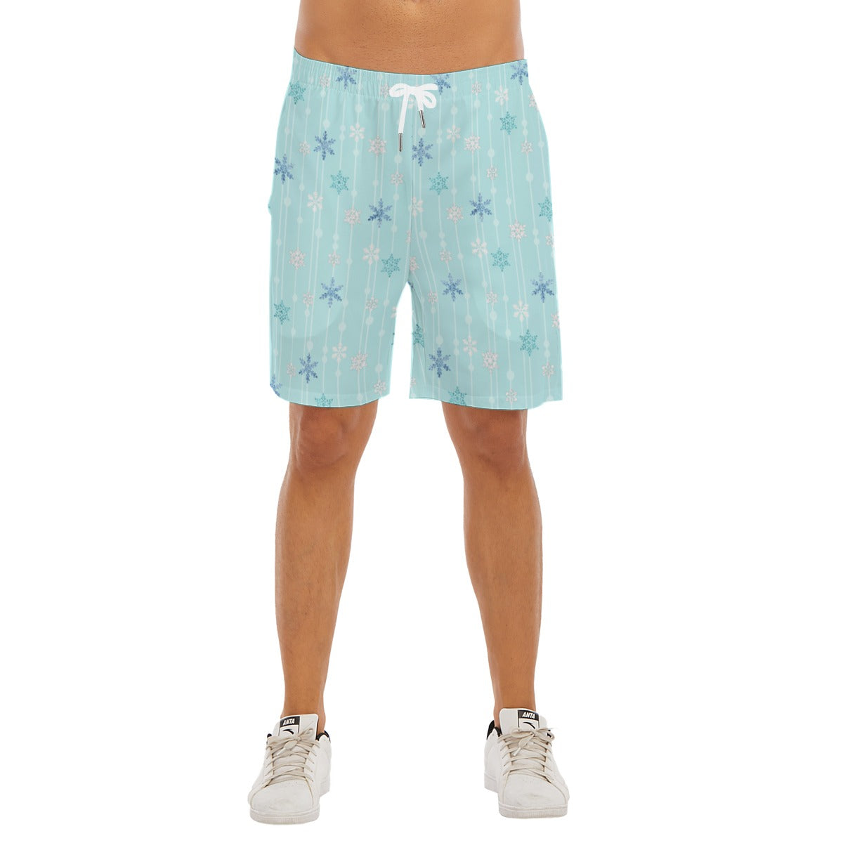 Ice Queen Snowflake Pattern - Men’s Pocket Beach Shorts