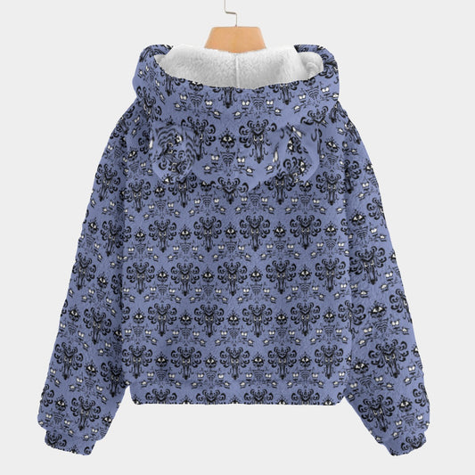 Spooky Mansion Wallpaper - Kid's Borg Fleece Hoodie