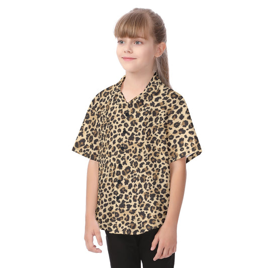 Animal Print - Cheetah - Kid's Hawaiian Button Up Shirt