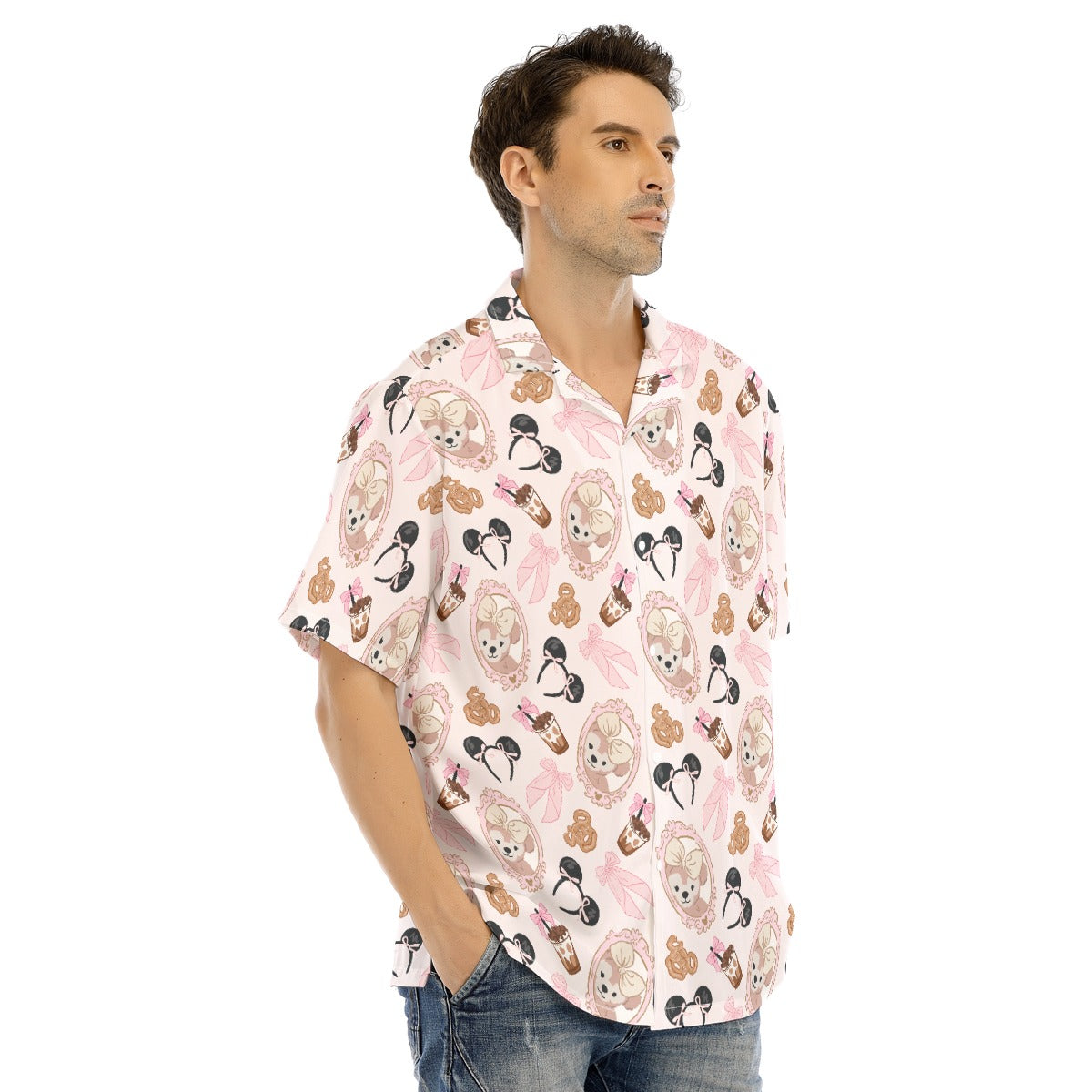 Bow Bear Sweet Day - Men's Hawaiian Button Up Shirt
