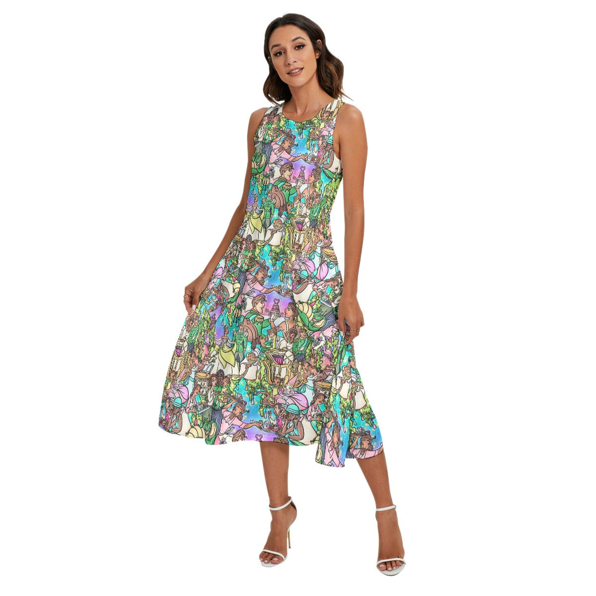Bayou Princess Storybook Scenes - Women’s Diagonal Pocket Midi Dress