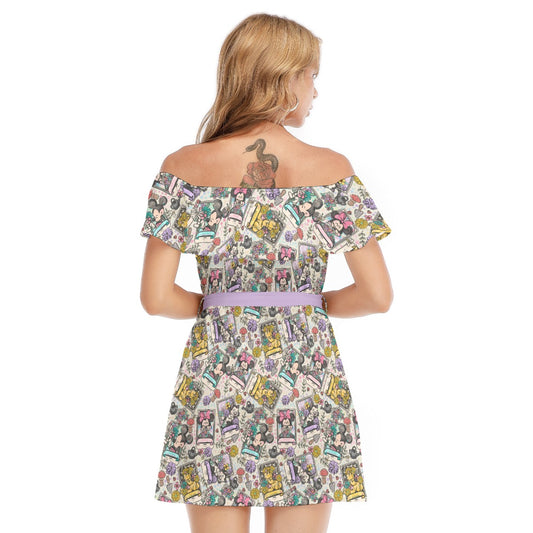 Garden Helpers Seed Packets - Women's Off-shoulder Ruffle Dress