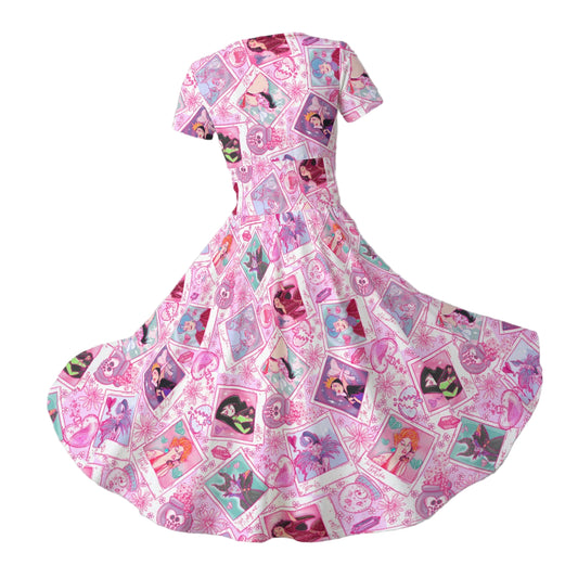 Poisoned Heart Villaintine - Women's V-Neck Ruched Midi Dress