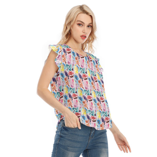 Floral Emotions - Women’s Flutter Sleeve Top