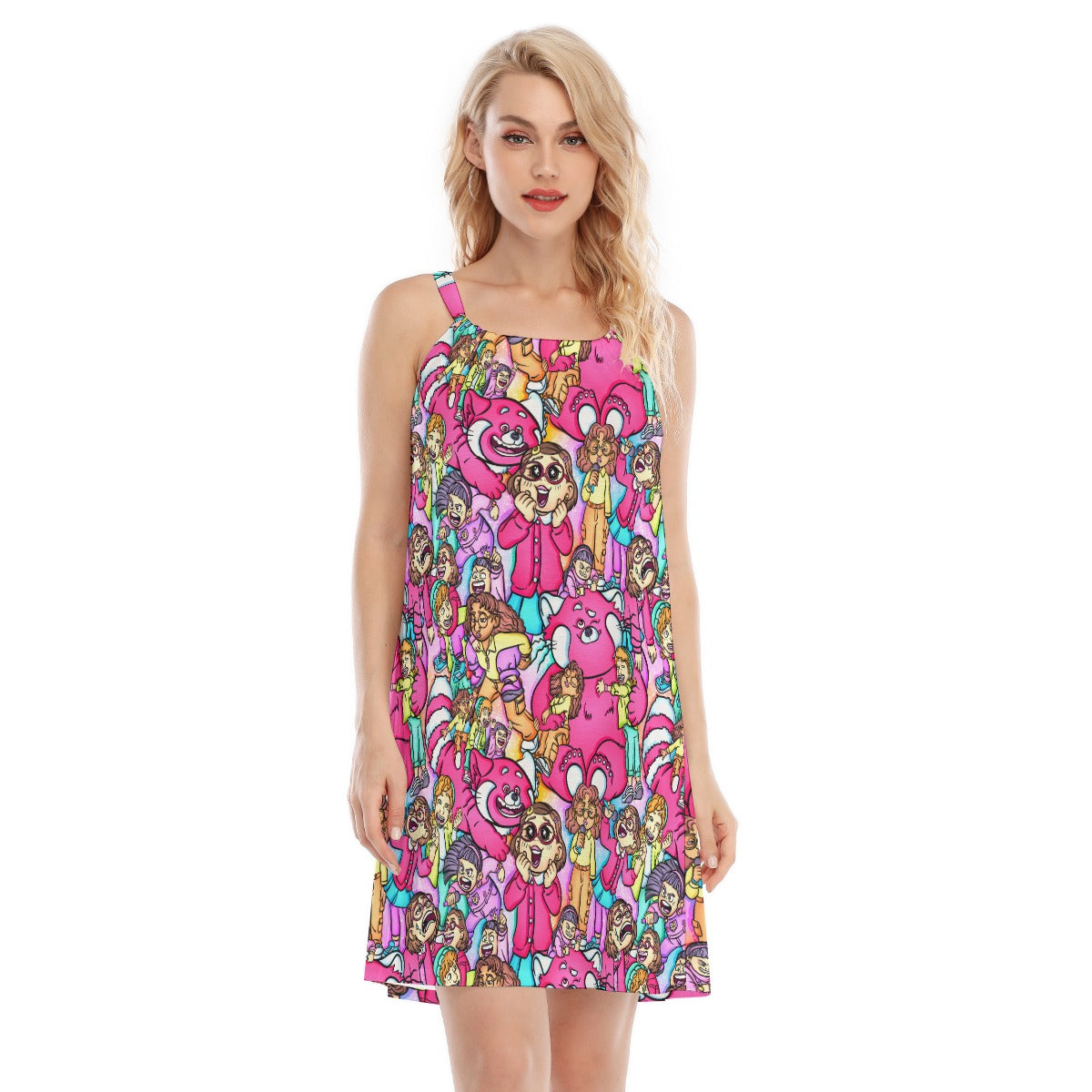 Red Panda Chaos Scenes - Women’s Adjustable Sundress