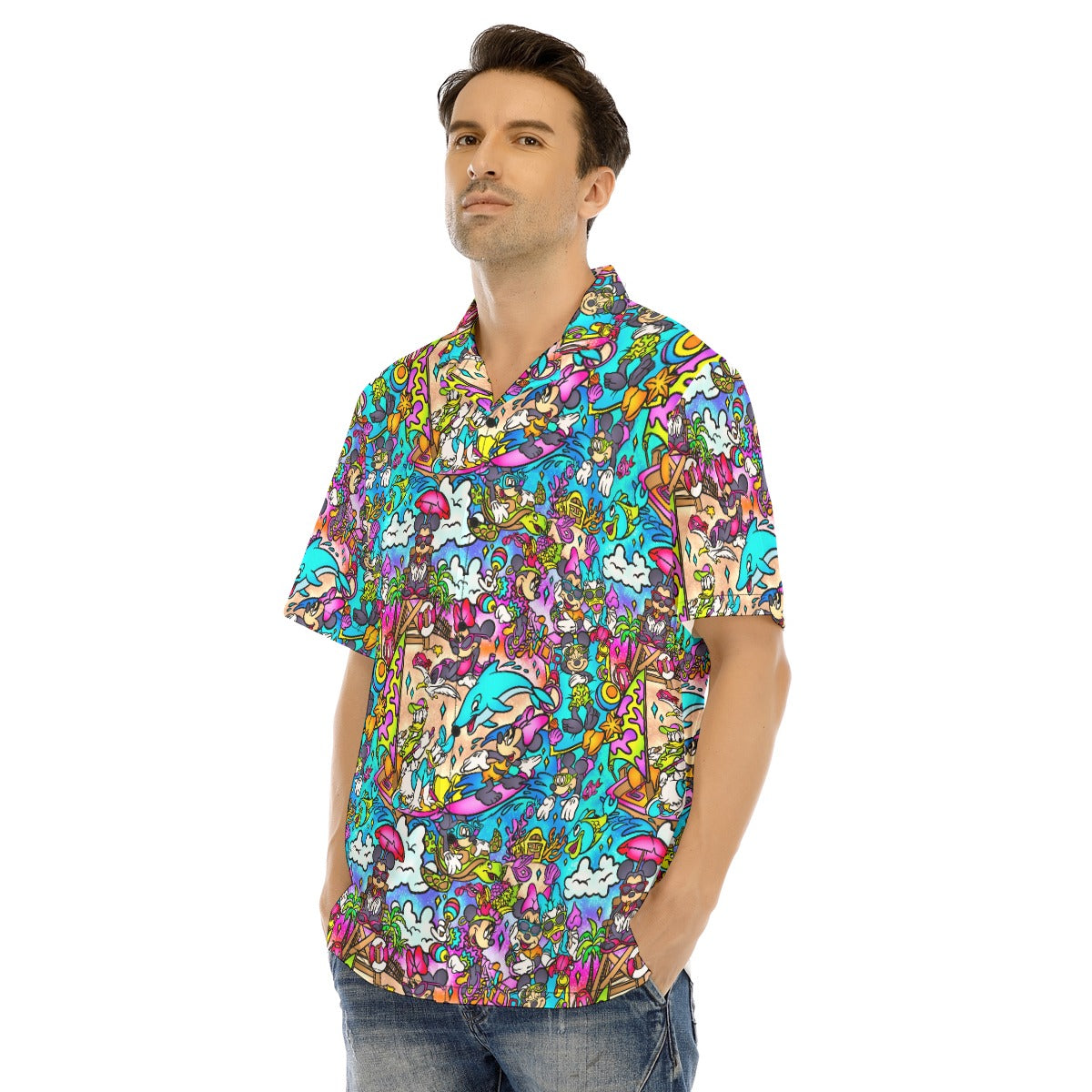 Island Beach Bash - Men's Hawaiian Button Up Shirt