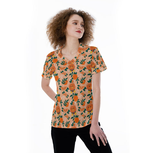 Juicy Citrus Friend - Women's Short Sleeve V-Neck T-Shirt