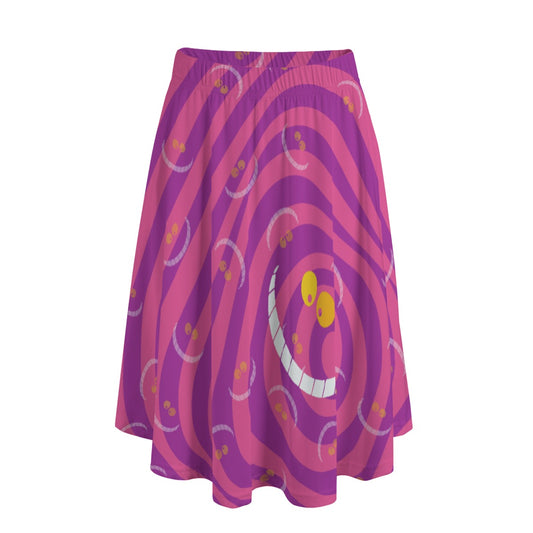 Whimsical Grinning Stripes - Women’s Pocket Midi Skirt