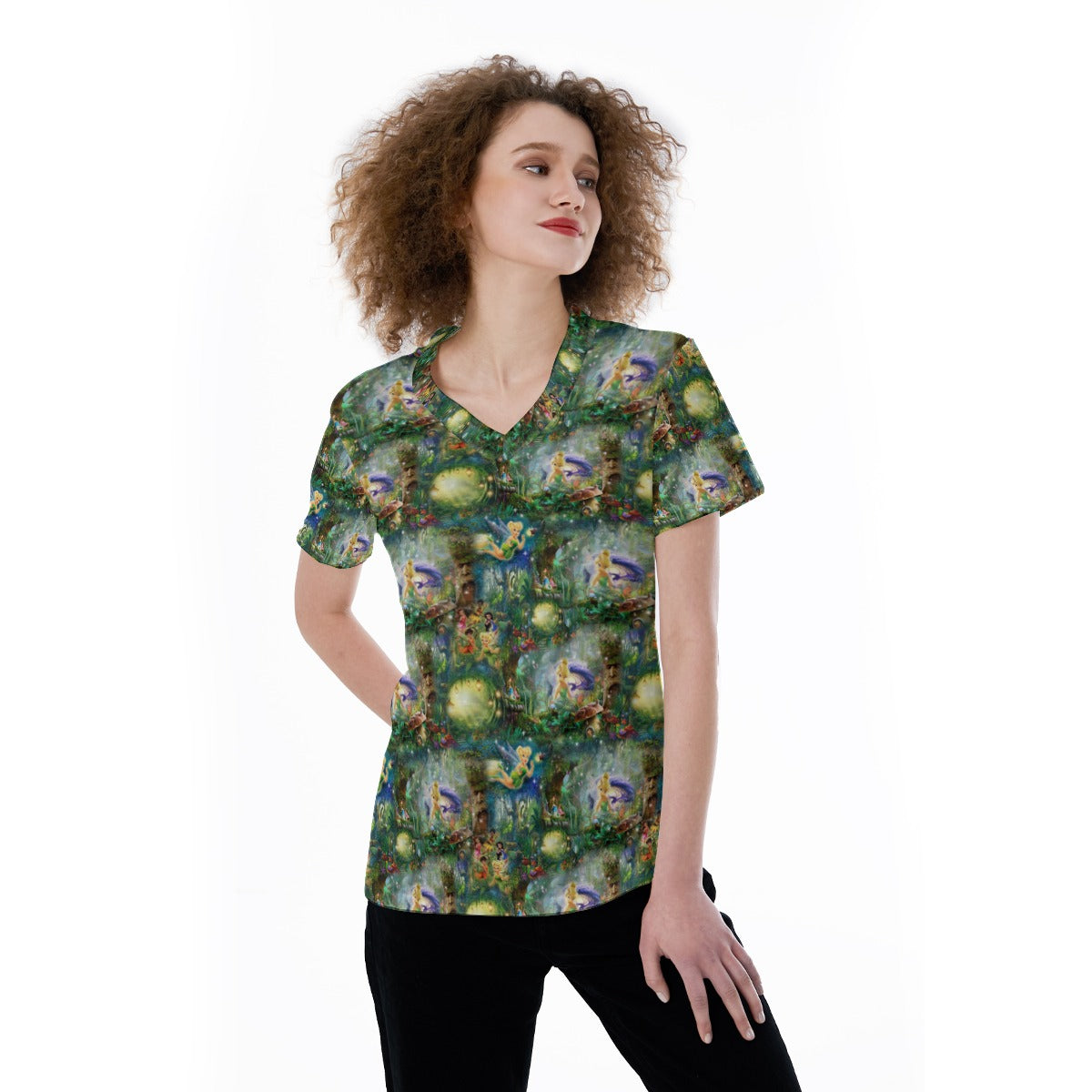 Pixie Fairy in Hollow - Women's Short Sleeve V-Neck T-Shirt