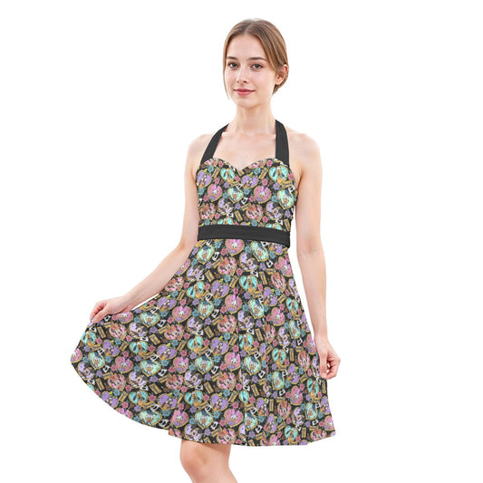 Tattoo Hearts Classic Crewends - Women's Halter Vintage Pocket Dress