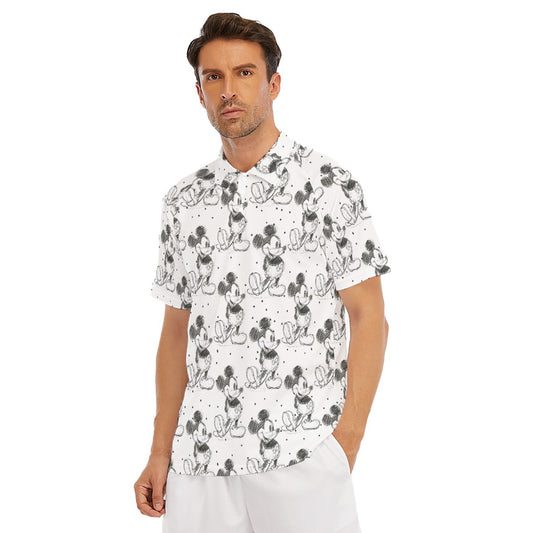 Sketch of Classic Mouse - Men's Polo Shirt