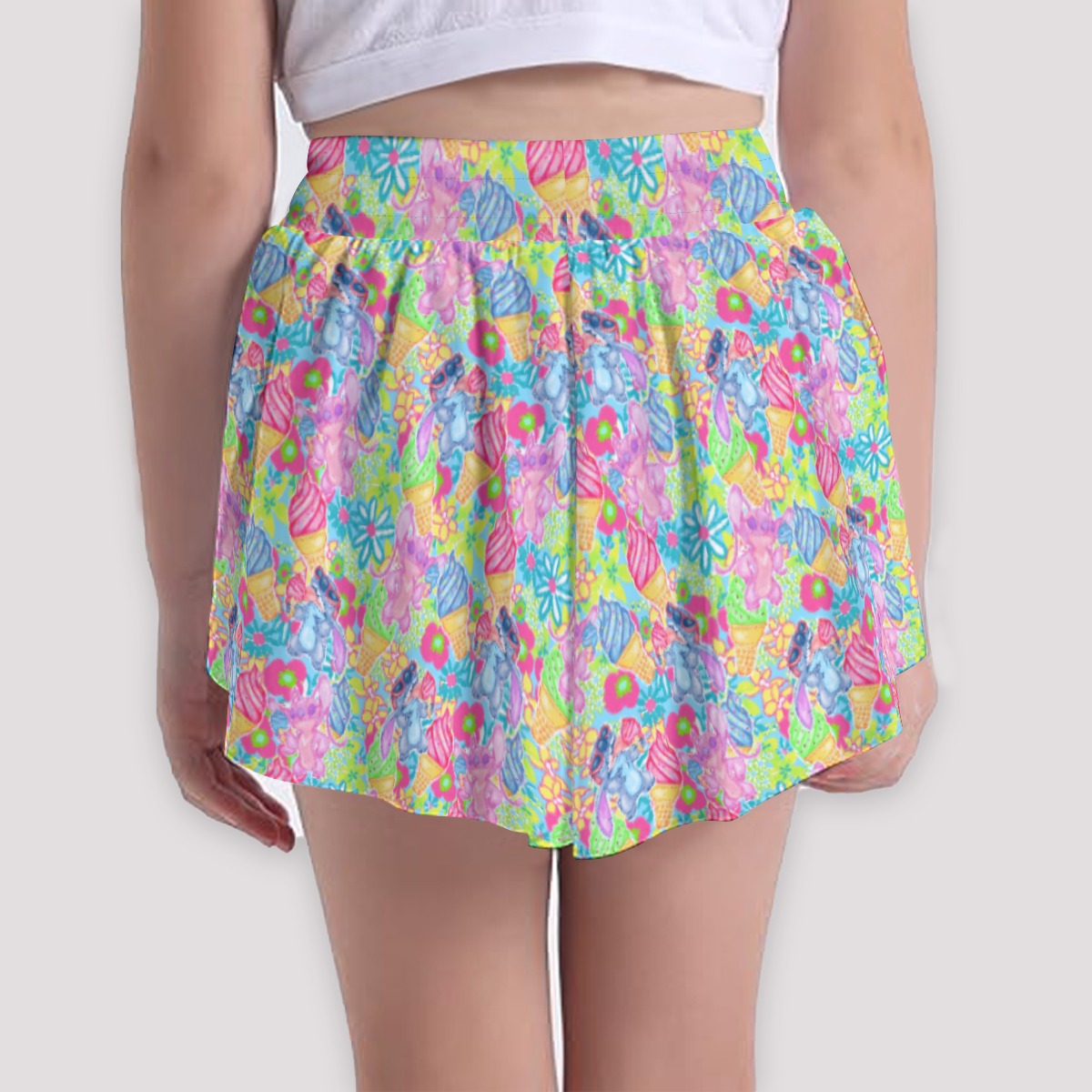 Neon Floral Summer Vibesngel - Girls’ Flowy Pocket Shorts