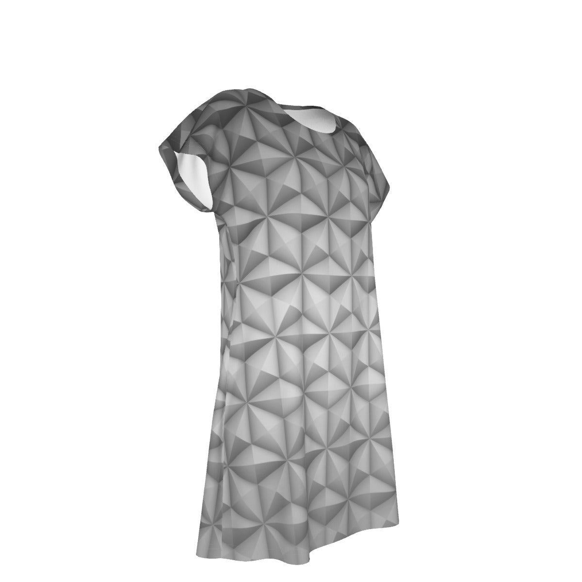 Geometric Silver Sphere - Women's T-Shirt Dress