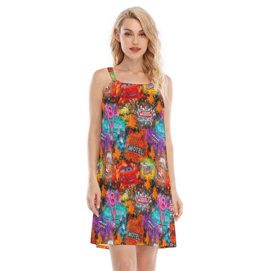 Watercolor Racing Adventure - Women’s Adjustable Sundress