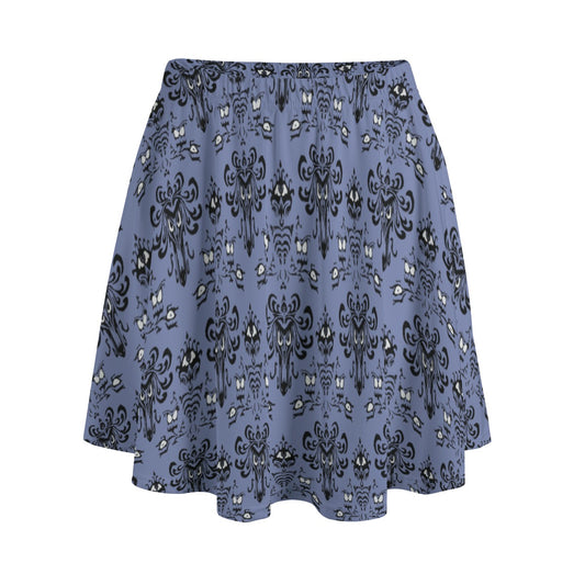 Spooky Mansion Wallpaper - Women's Pocket Skater Skirt