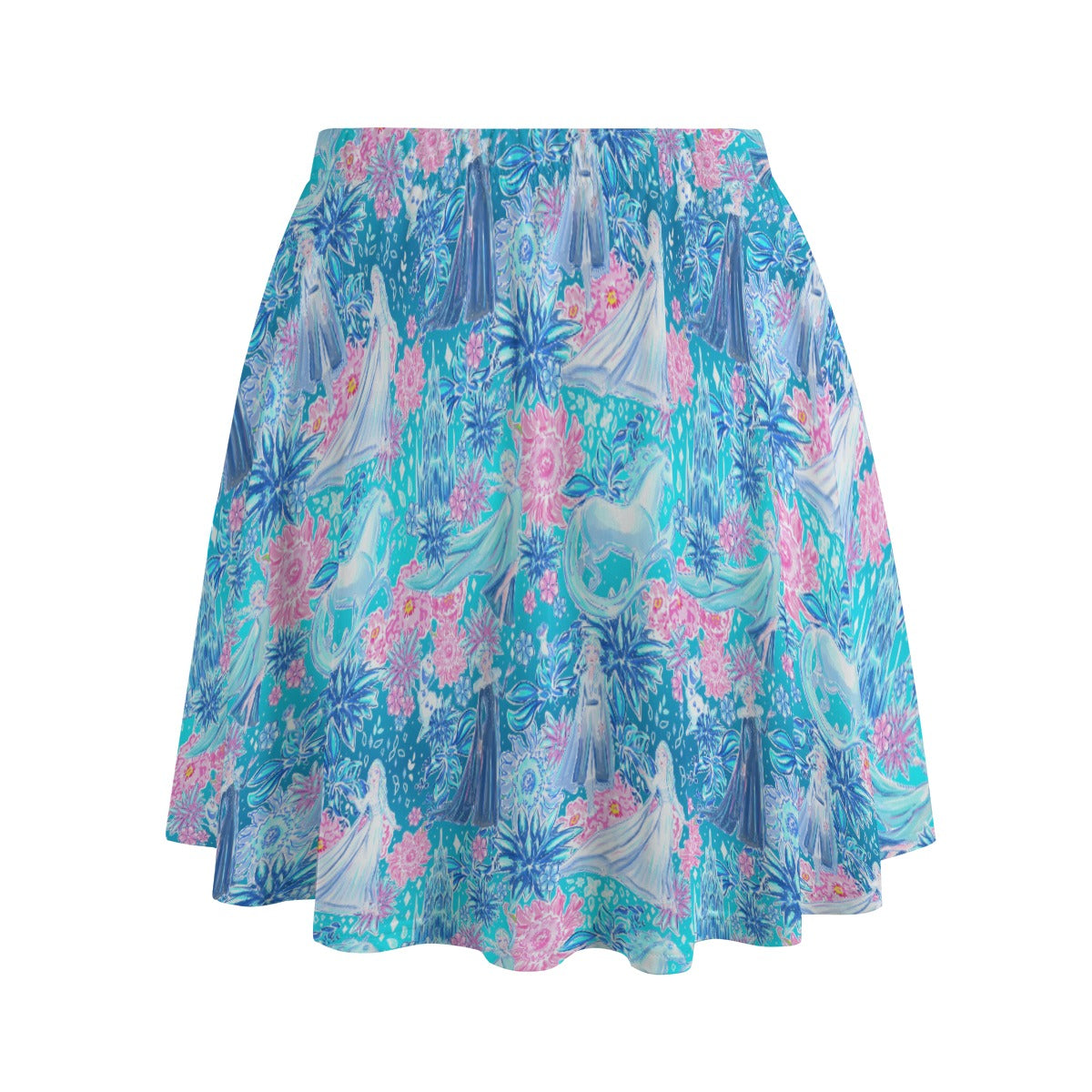 Ice Queen Frosted Florals - Women's Pocket Skater Skirt