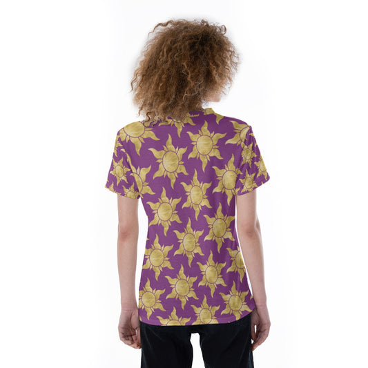 Golden Sun Symbols - Women's Short Sleeve V-Neck T-Shirt