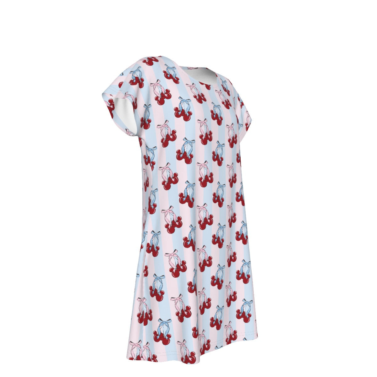 Cherry Ear Bows - Women's T-Shirt Dress