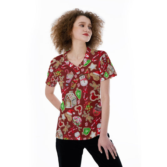 Christmas Snack Goals - Women's Short Sleeve V-Neck T-Shirt