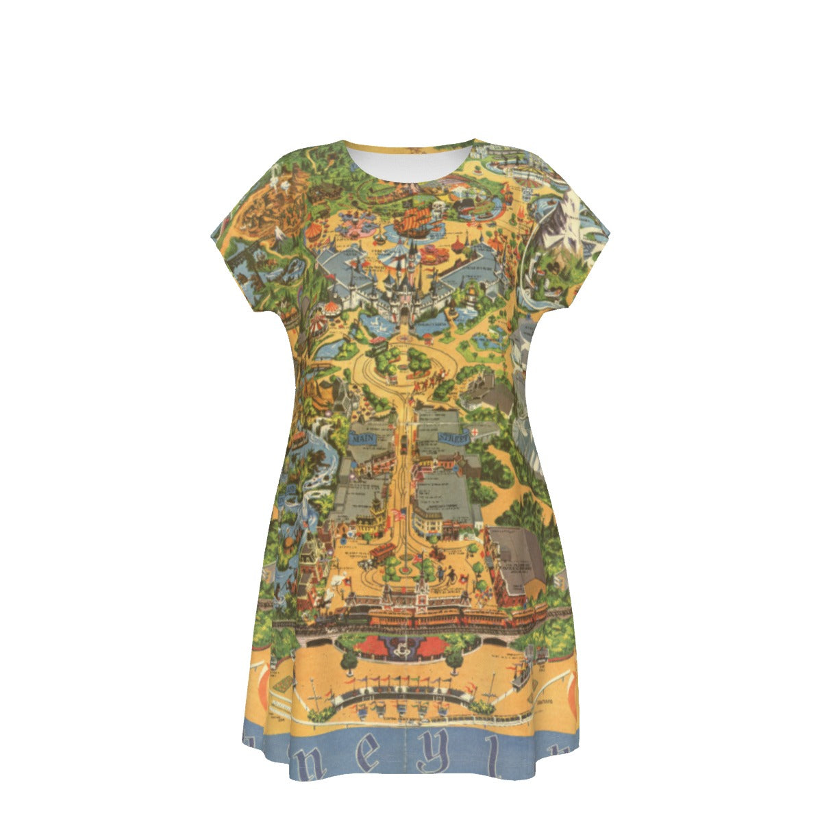 Vintage Theme Park Map - Women's T-Shirt Dress