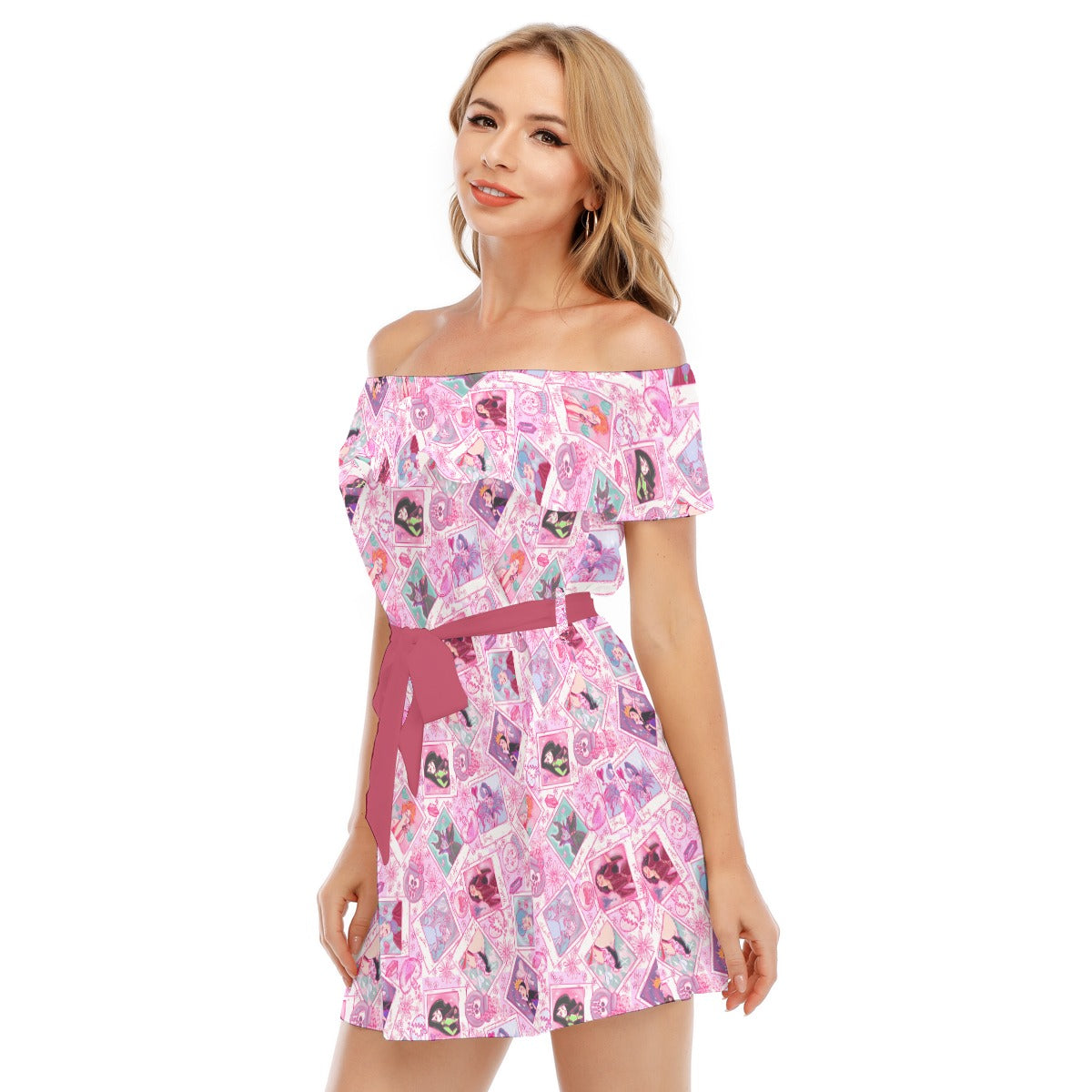 Poisoned Heart Villaintine - Women's Off-shoulder Ruffle Dress