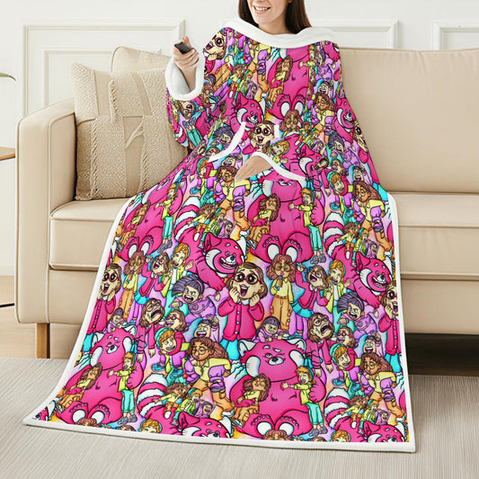 Red Panda Chaos Scenes - Wearable Blanket Hoodie