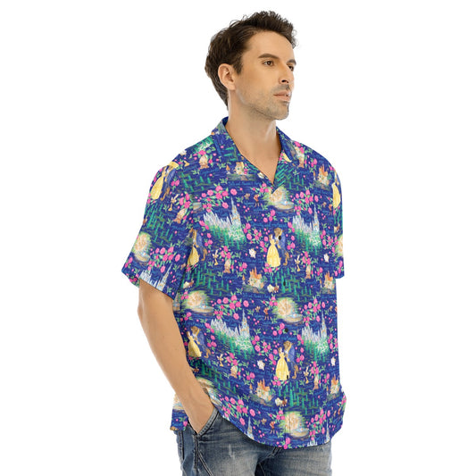 Belle’s Enchanted Forest - Men's Hawaiian Button Up Shirt
