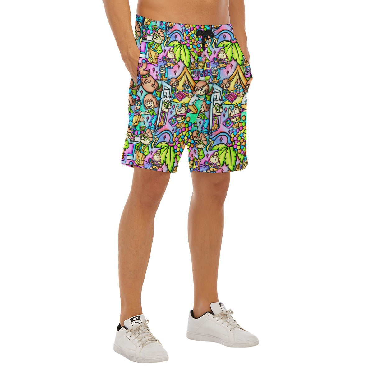 Balloon House Adventure Scenes - Men’s Pocket Beach Shorts
