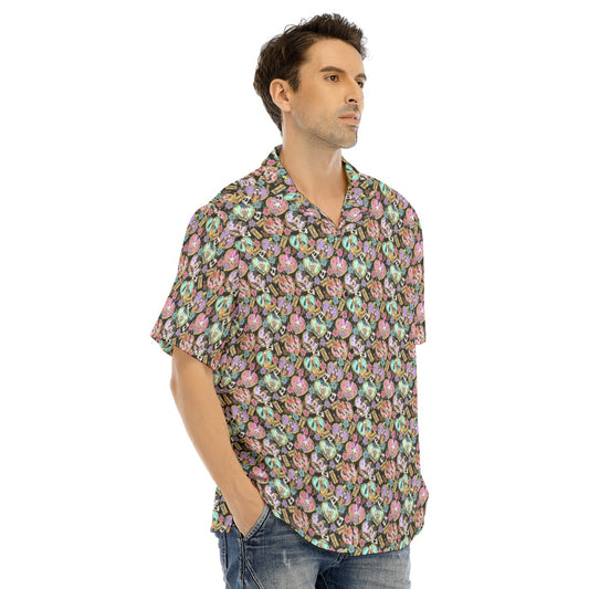 Tattoo Hearts Mickey & Friends - Men's Hawaiian Button Up Shirt