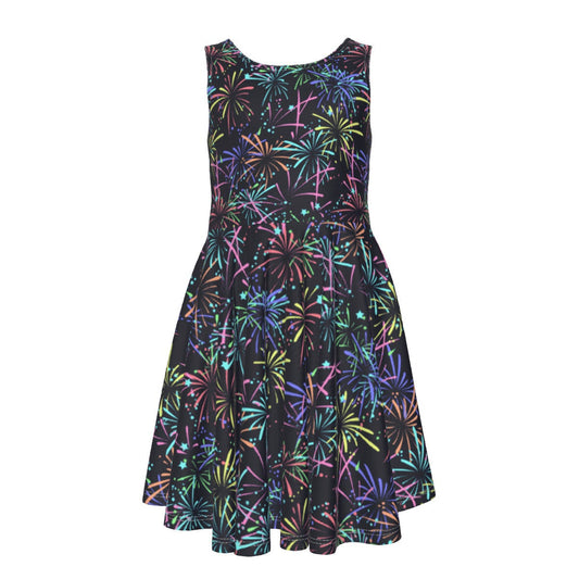 Fireworks - Kid's Sleeveless Skater Dress