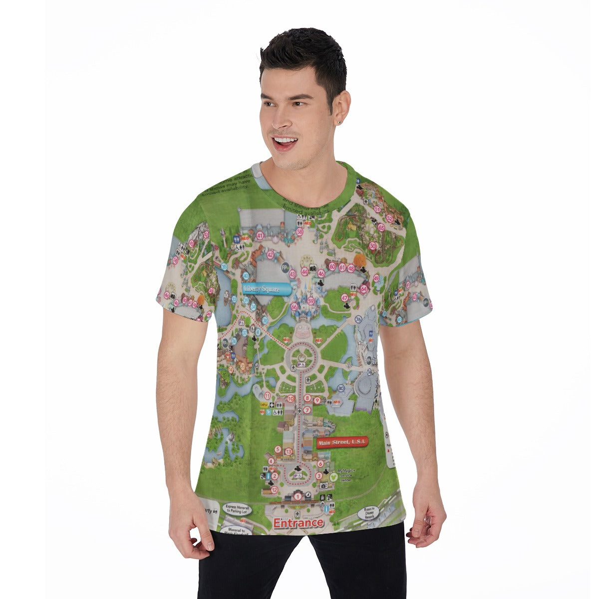 Vibrant Fantasy Park Map - Men's Short Sleeve T-Shirt