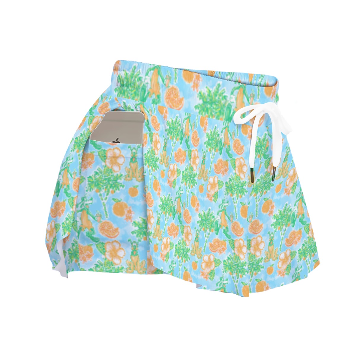 Neon Tangerine Island Palsluto - Women's Flowy Pocket Shorts
