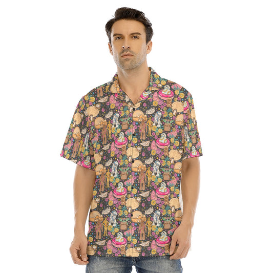 Tropical Space Squad - Men's Hawaiian Button Up Shirt