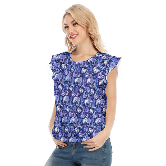 Fairytale Florals – Royal Ball - Women’s Flutter Sleeve Top