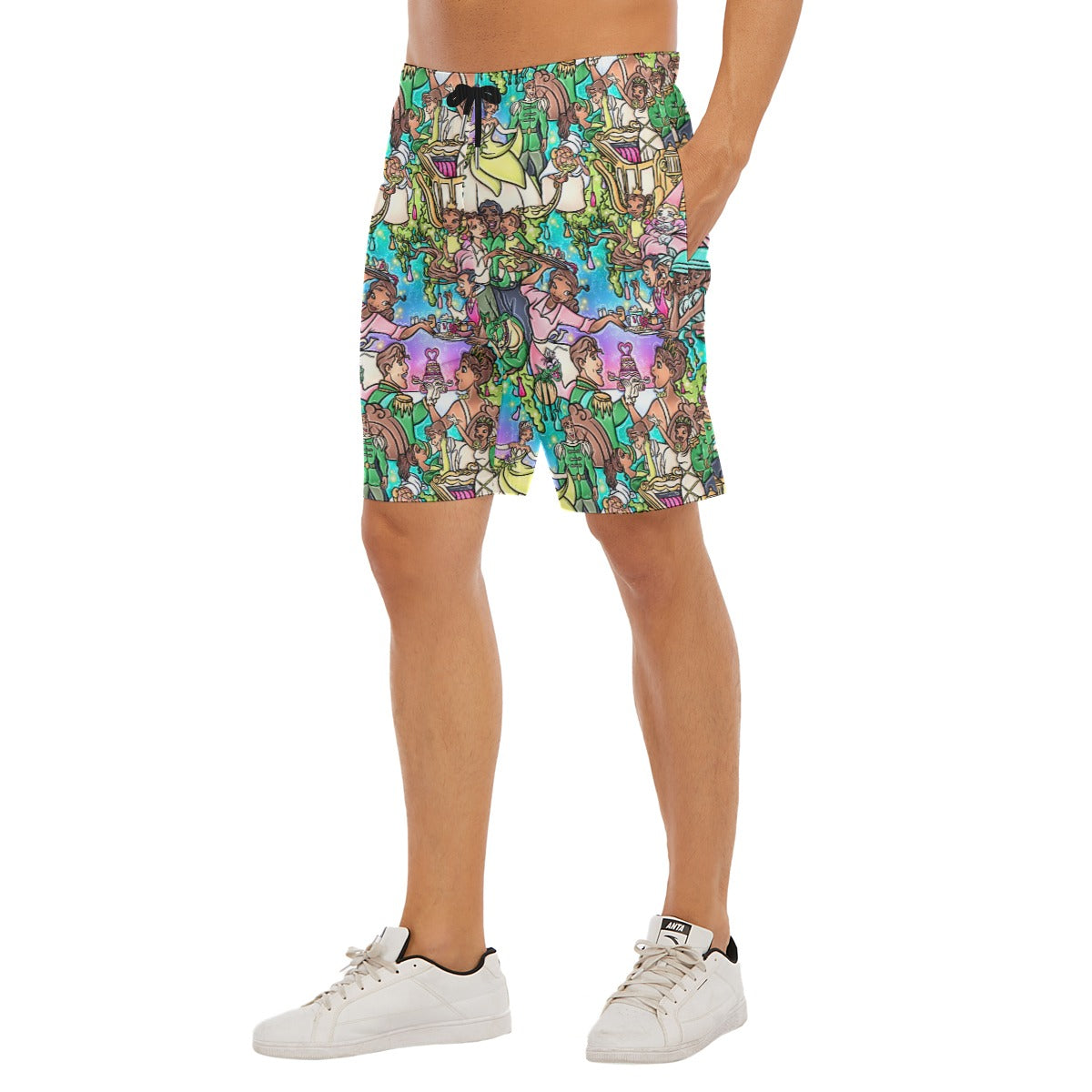Bayou Princess Storybook Scenes - Men’s Pocket Beach Shorts