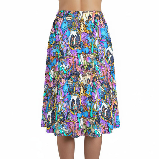 Magic Carpet Storybook Scenes - Women’s Pocket Midi Skirt